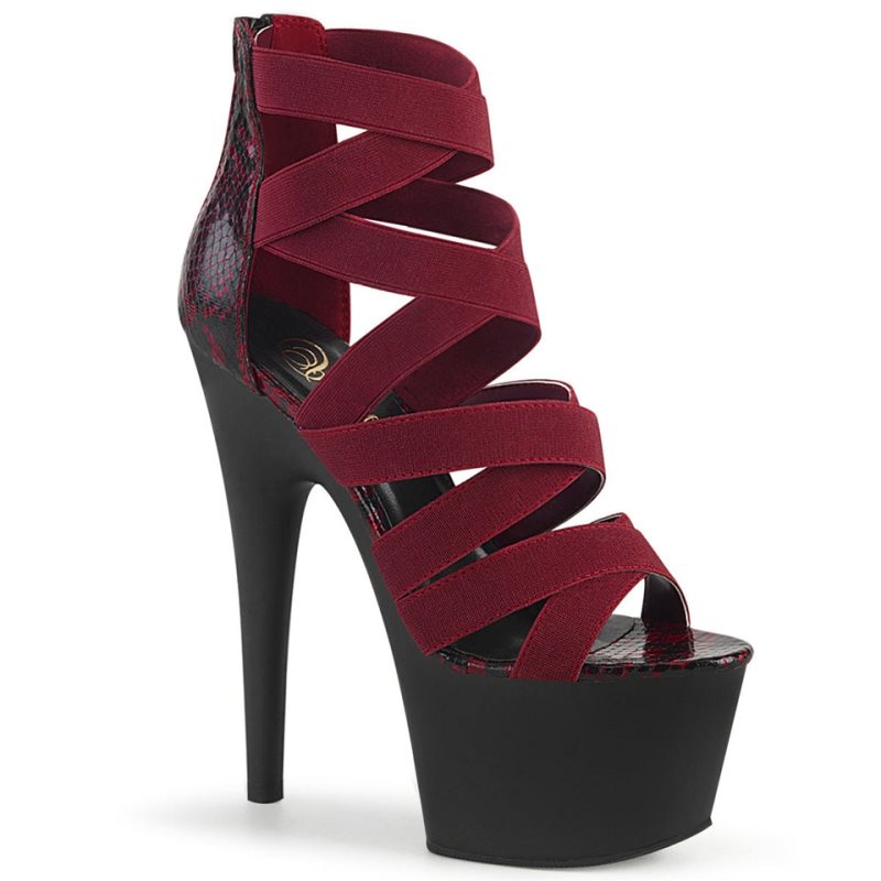 Pleaser Adore-748SP Donna Scarpe Pole Dance Rosse Nere | ITALIA ITSYTZJM