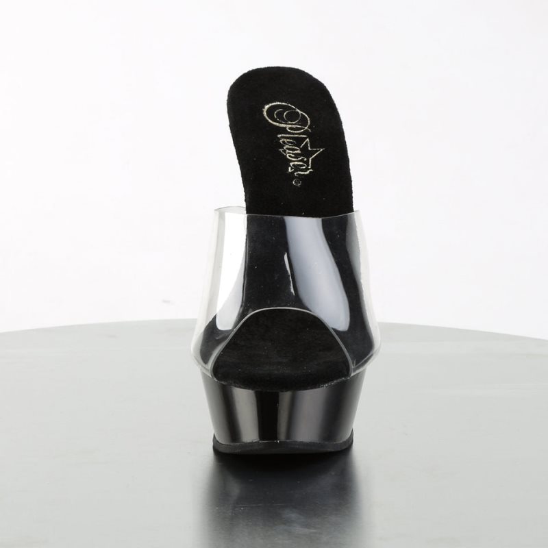 Pleaser Allure-601 Donna Ciabatte Con Plateau Nere | ITALIA ITCOQNPJ