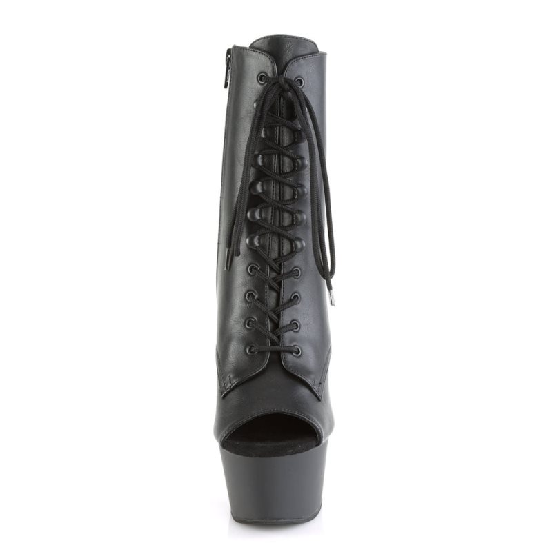 Pleaser Aspire-1021 Vegan Leather Donna Scarpe Pole Dance Nere | ITALIA ITVKSRFW