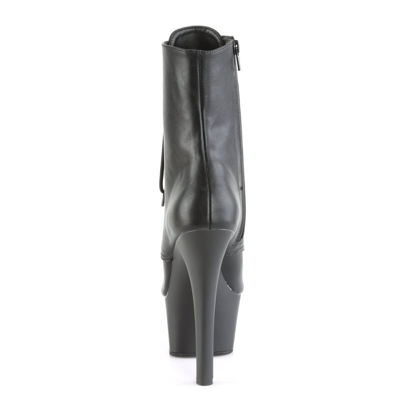 Pleaser Aspire-1021 Vegan Leather Donna Scarpe Pole Dance Nere | ITALIA ITVKSRFW
