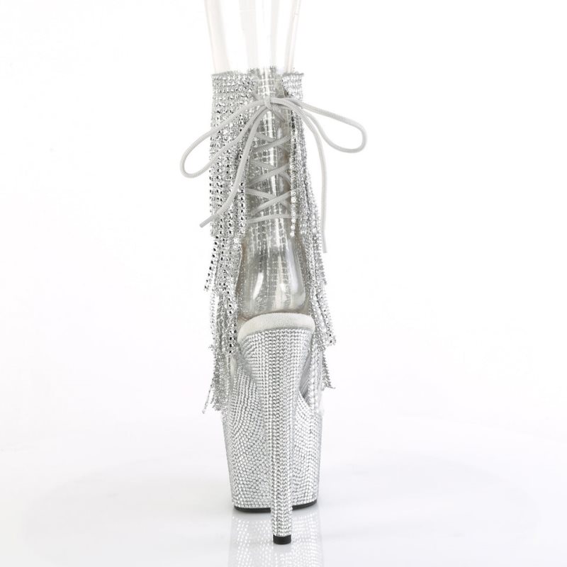 Pleaser Bejeweled-1017RSF-7 Donna Scarpe Pole Dance Argento | ITALIA ITCGZPSB