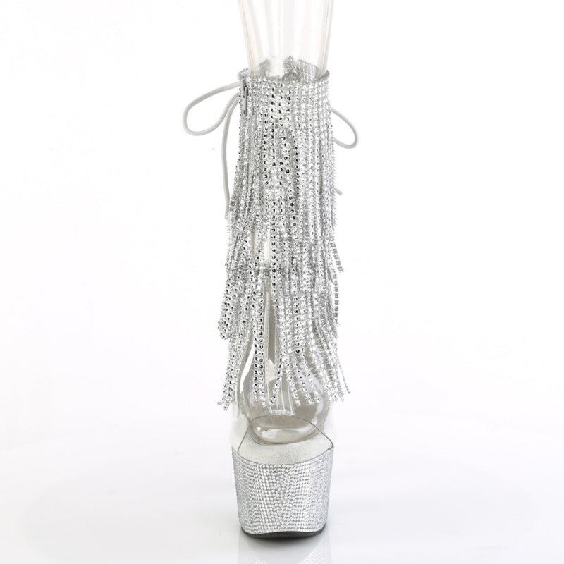 Pleaser Bejeweled-1017RSF-7 Donna Scarpe Pole Dance Argento | ITALIA ITCGZPSB