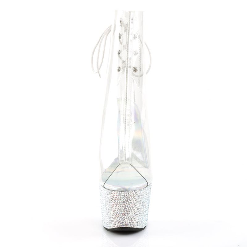 Pleaser Bejeweled-1018DM-7 Donna Scarpe Pole Dance Argento | ITALIA ITGTIMVJ