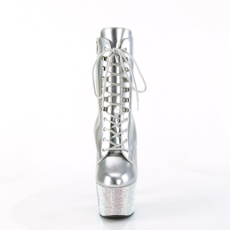 Pleaser Bejeweled-1020-7 Donna Scarpe Pole Dance Argento | ITALIA ITQYBZPC