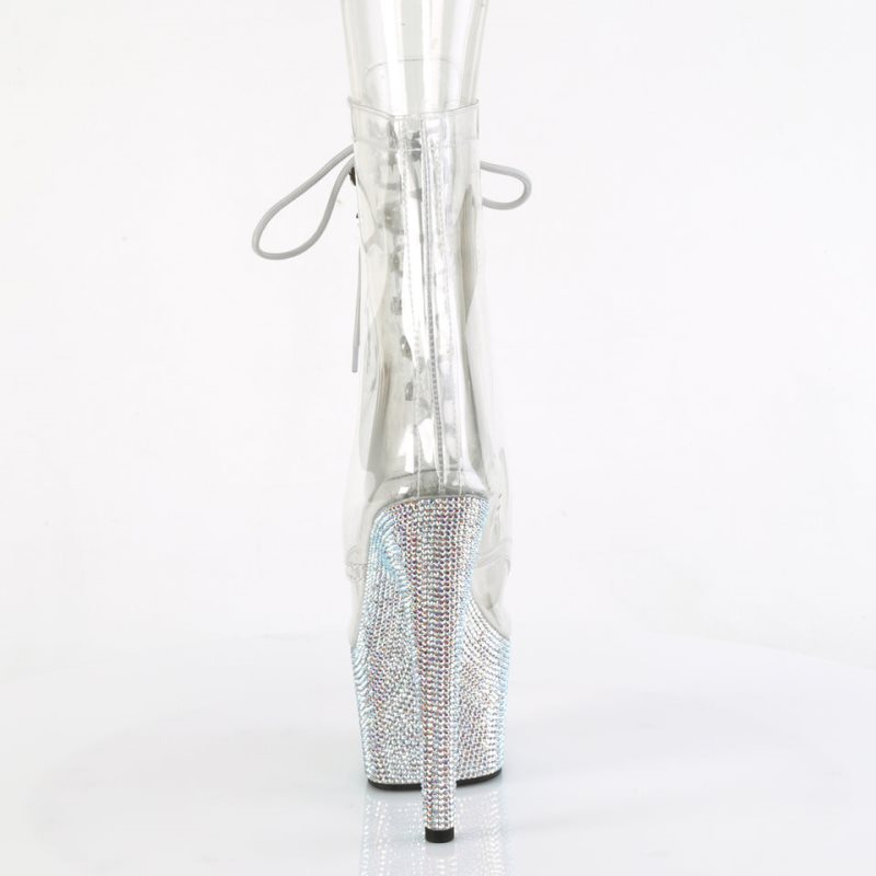 Pleaser Bejeweled-1021C-7 Donna Scarpe Pole Dance Argento | ITALIA ITUMKEHY