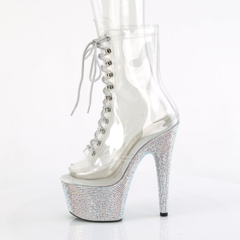 Pleaser Bejeweled-1021C-7 Donna Scarpe Pole Dance Argento | ITALIA ITUMKEHY