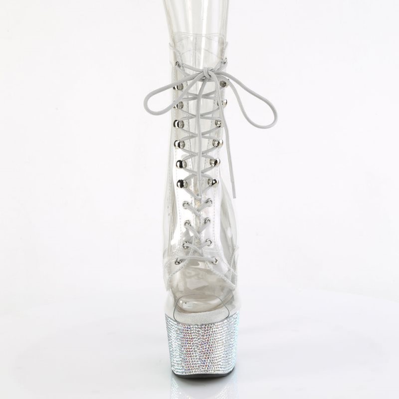 Pleaser Bejeweled-1021C-7 Donna Scarpe Pole Dance Argento | ITALIA ITUMKEHY