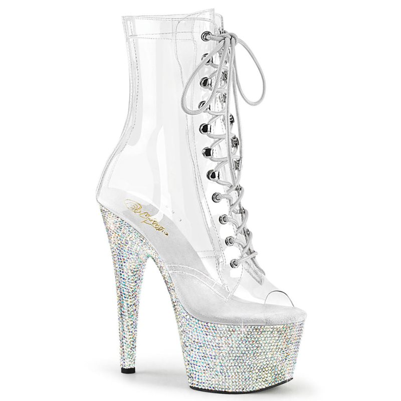 Pleaser Bejeweled-1021C-7 Donna Scarpe Pole Dance Argento | ITALIA ITUMKEHY