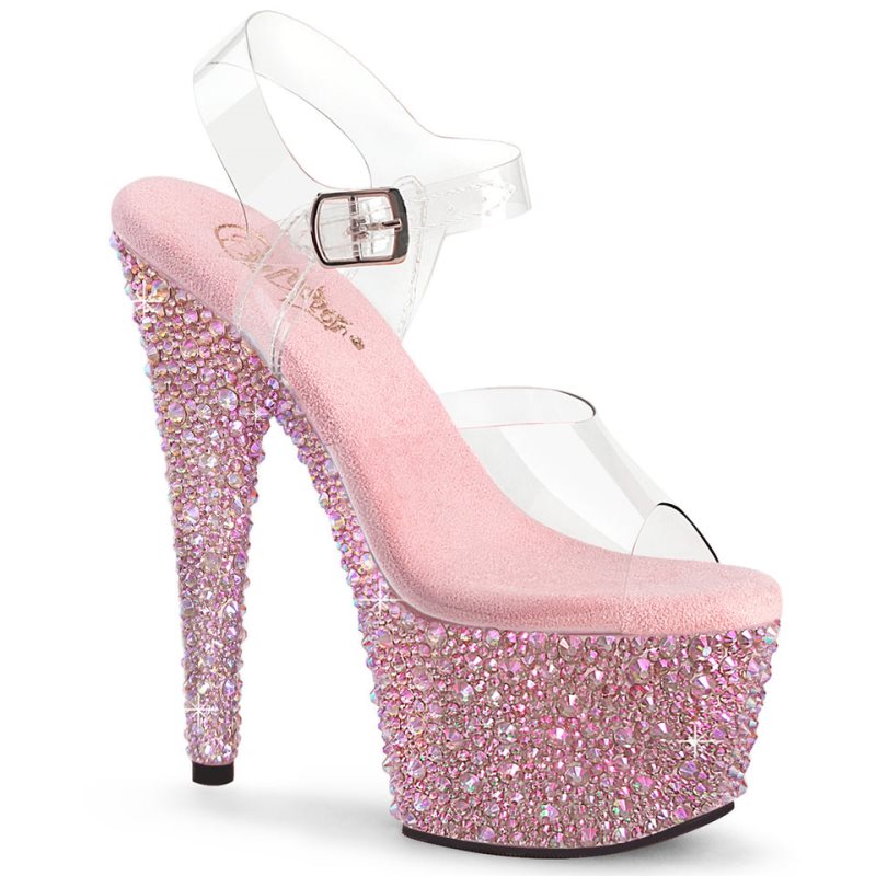 Pleaser Bejeweled-708MS Donna Scarpe Pole Dance Rosa | ITALIA ITSFJPHK