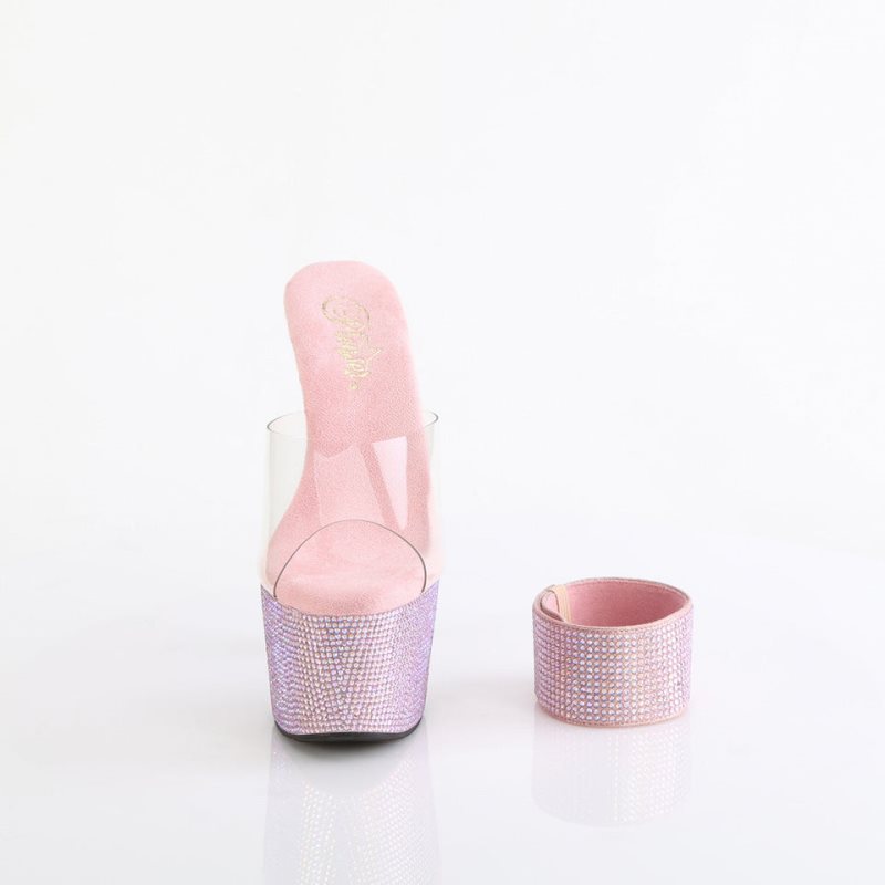 Pleaser Bejeweled-712RS Donna Ciabatte Con Plateau Rosa | ITALIA ITWDNJQP