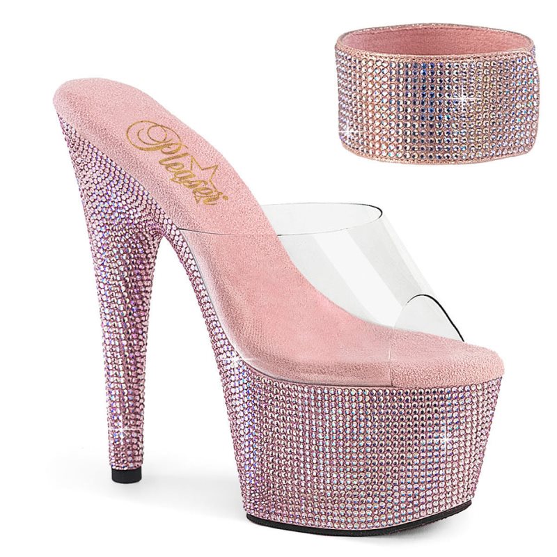 Pleaser Bejeweled-712RS Donna Ciabatte Con Plateau Rosa | ITALIA ITWDNJQP