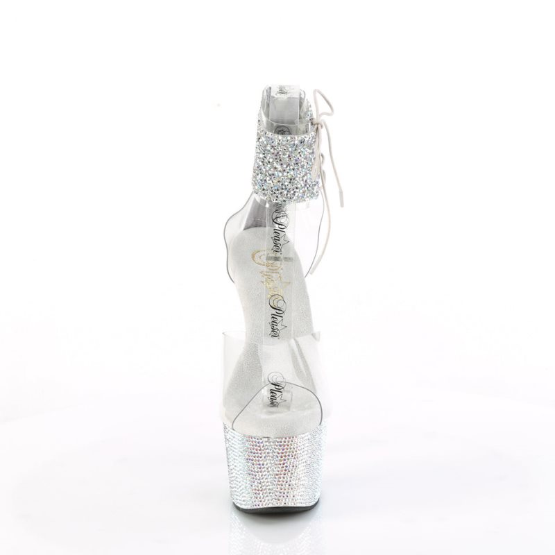 Pleaser Bejeweled-724RS-02 Donna Scarpe Pole Dance Argento | ITALIA ITDAZTNI