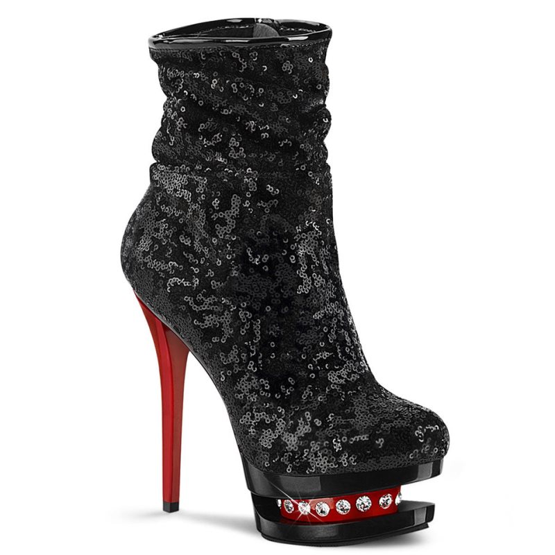 Pleaser Blondie-R-1009 Donna Scarpe Pole Dance Nere Rosse | ITALIA ITRJUNLZ
