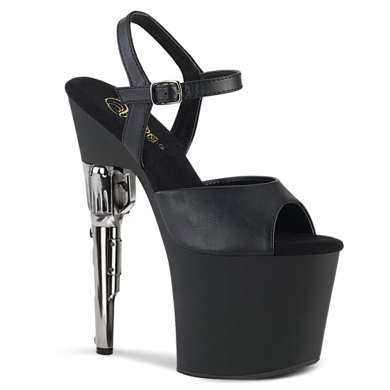 Pleaser Bondgirl-709 Vegan Leather Donna Scarpe Pole Dance Nere | ITALIA ITJFTAVC