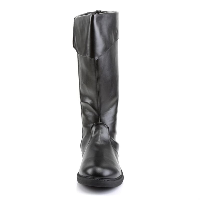 Pleaser Captain-105 Vegan Leather Uomo Stivali Ginocchio Nere | ITALIA ITJDNZHS