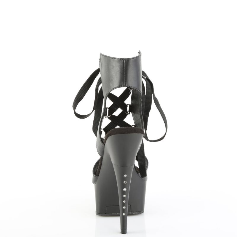 Pleaser Captiva-600-14 Vegan Leather Donna Scarpe Pole Dance Nere | ITALIA ITVZHSWT