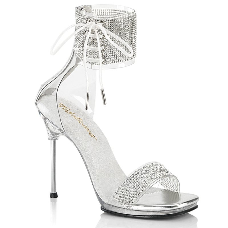 Pleaser Chic-47 Donna Sandali con Tacco Argento | ITALIA ITEHULIA
