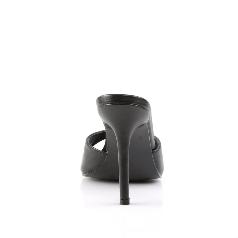 Pleaser Classique-01 Vegan Leather Donna Ciabatte Nere | ITALIA ITEHDRAS