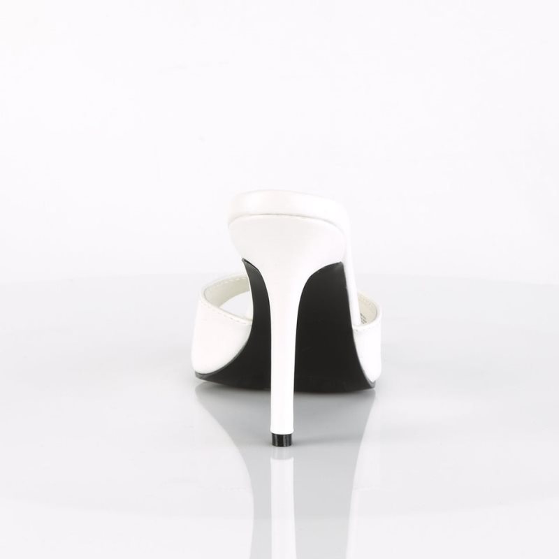 Pleaser Classique-01 Vegan Leather Donna Ciabatte Bianche | ITALIA ITCQPZNI
