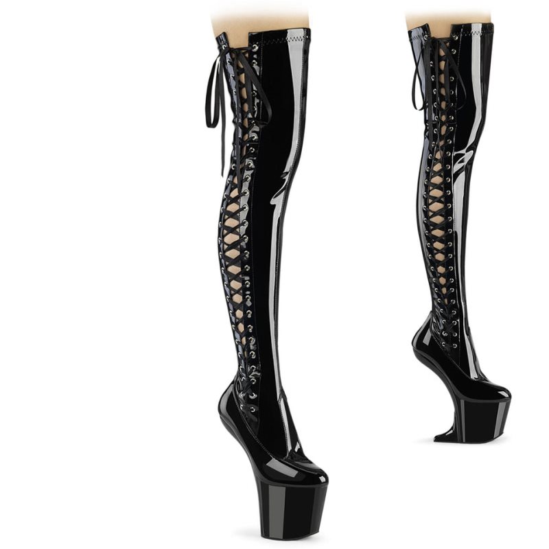 Pleaser Craze-3050 Donna Scarpe Pole Dance Nere | ITALIA ITBYOAQR
