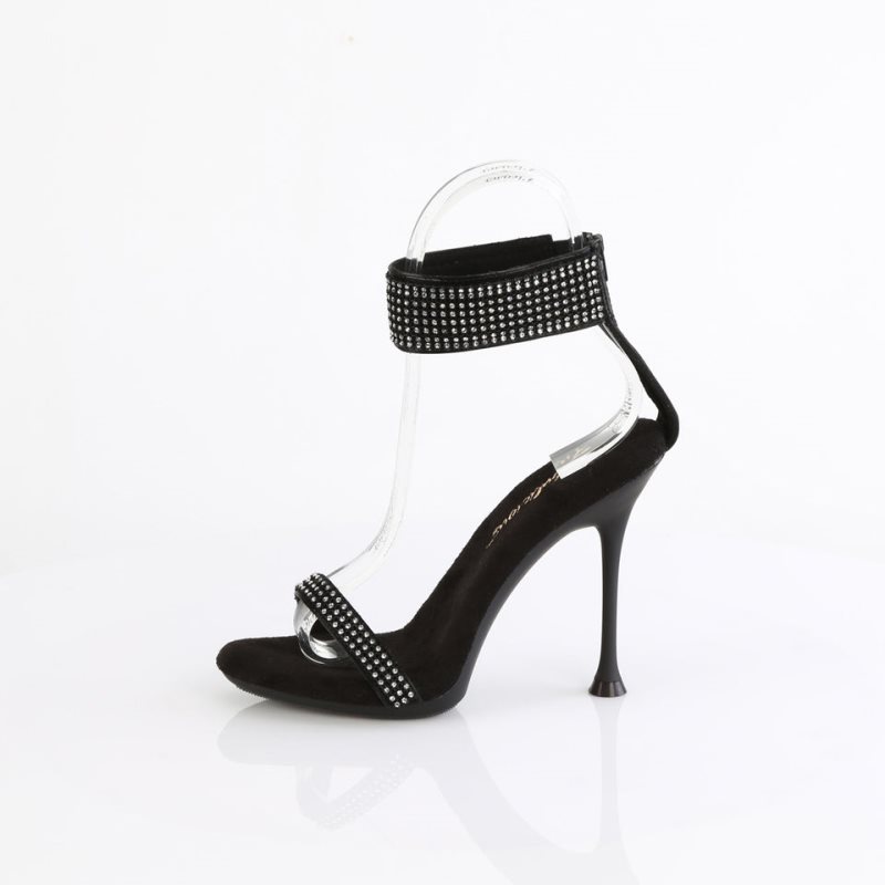 Pleaser Cupid-440 Vegan Leather Donna Sandali con Tacco Nere | ITALIA ITJAZOYE