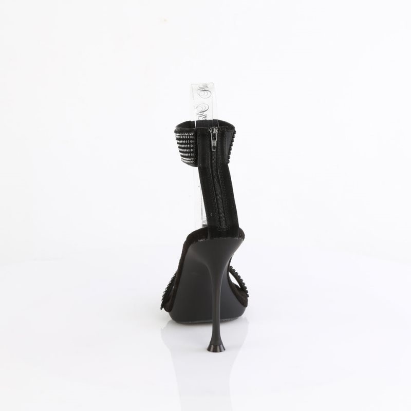 Pleaser Cupid-440 Vegan Leather Donna Sandali con Tacco Nere | ITALIA ITJAZOYE