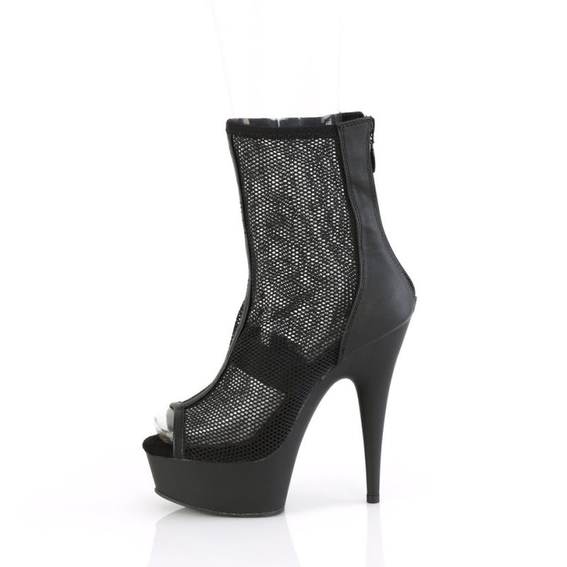 Pleaser Delight-1006 Vegan Leather Donna Scarpe Pole Dance Nere | ITALIA ITBXAWLI