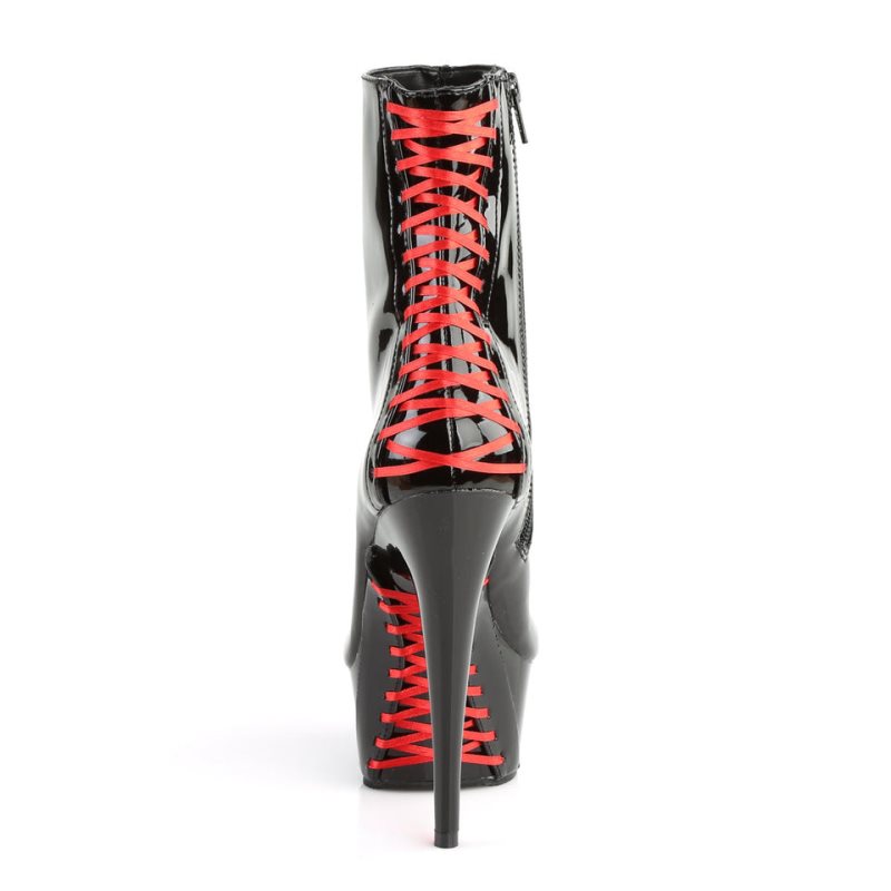 Pleaser Delight-1010 Donna Scarpe Pole Dance Rosse Nere | ITALIA ITZSCFRQ