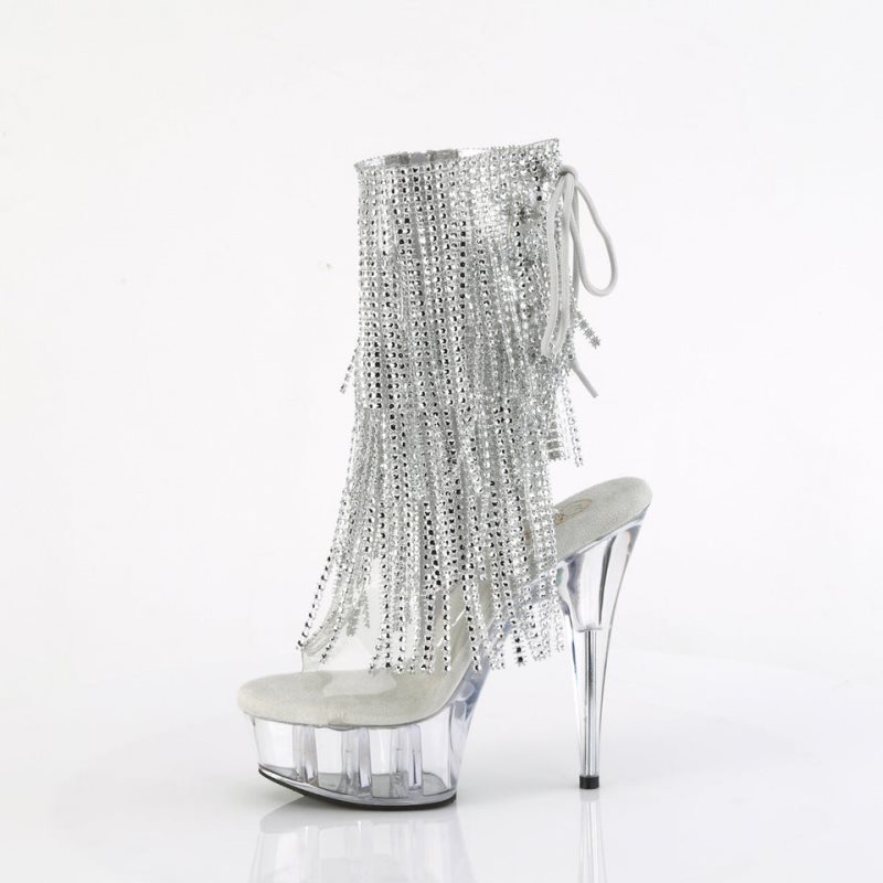 Pleaser Delight-1017RSF Donna Scarpe Pole Dance Argento | ITALIA ITEZAJSN