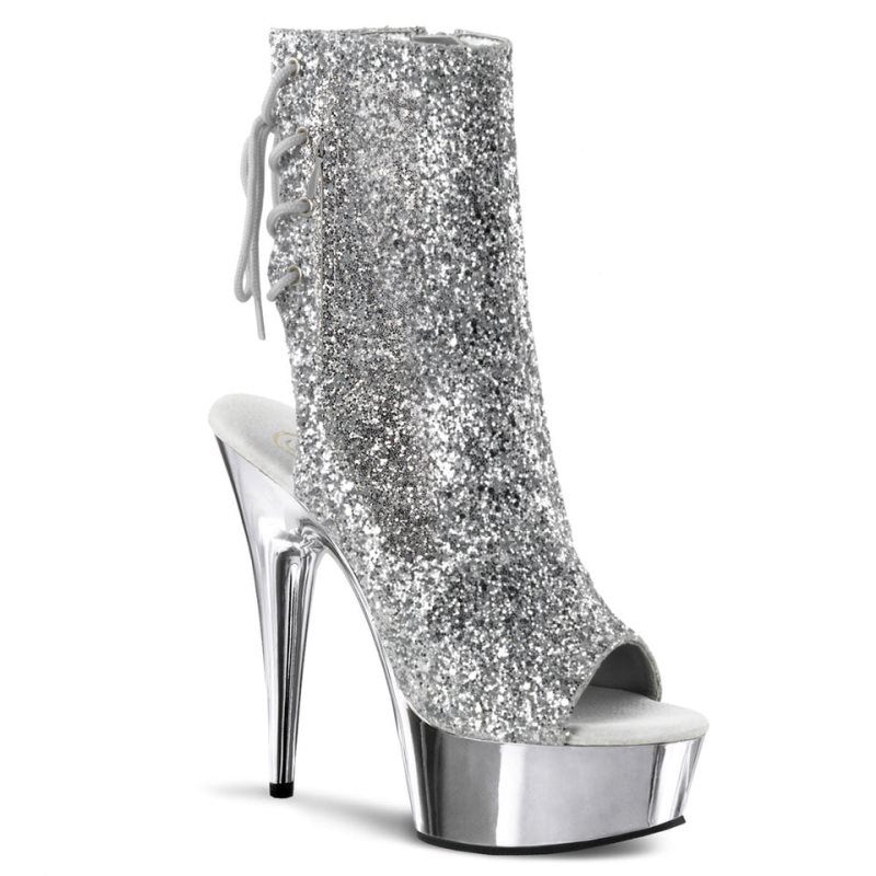 Pleaser Delight-1018G Donna Scarpe Pole Dance Argento | ITALIA ITYLREJB