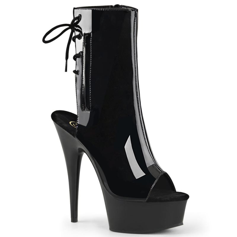 Pleaser Delight-1018 Donna Scarpe Pole Dance Nere | ITALIA ITEWNYUI