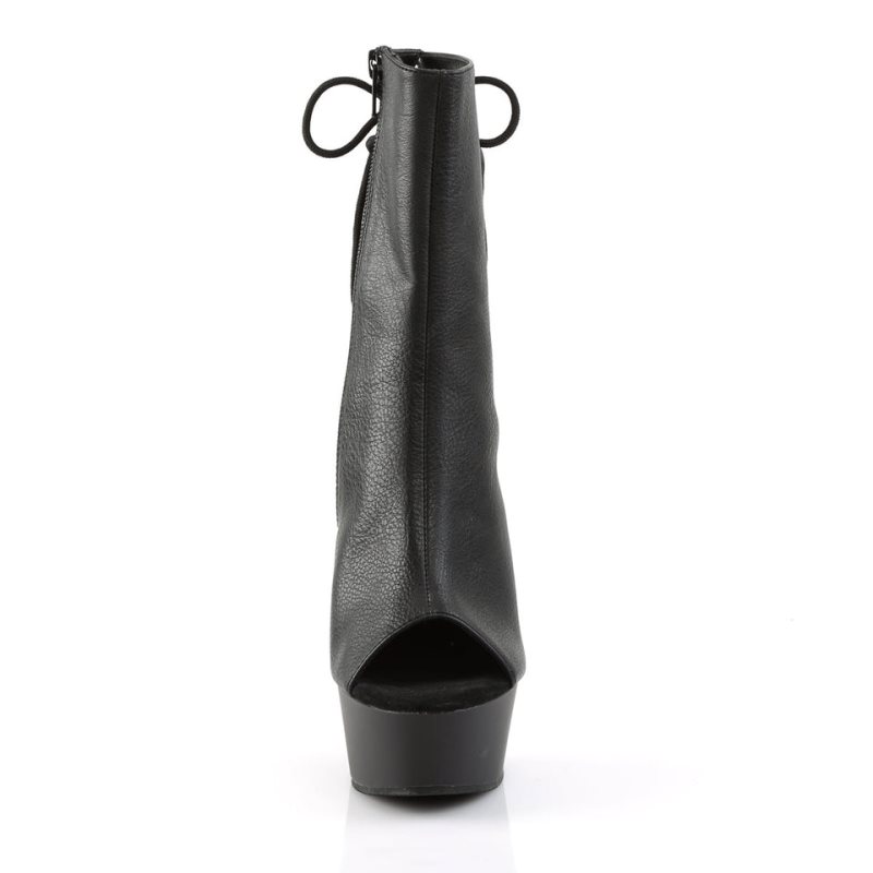 Pleaser Delight-1018 Vegan Leather Donna Scarpe Pole Dance Nere | ITALIA ITYBNEIJ