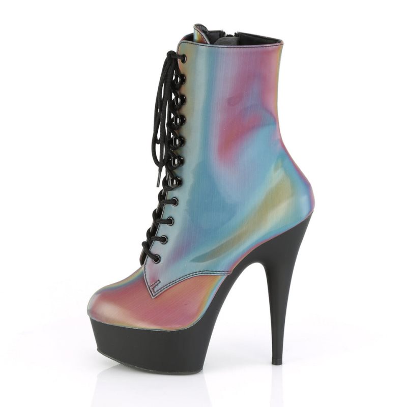 Pleaser Delight-1020REFL Donna Scarpe Pole Dance Colorate Nere | ITALIA ITXAESGN