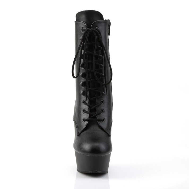 Pleaser Delight-1020 Vegan Leather Donna Scarpe Pole Dance Nere | ITALIA ITOCLKIJ