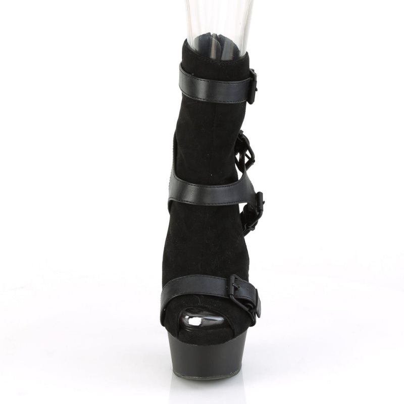 Pleaser Delight-1037 Vegan Leather Donna Scarpe Pole Dance Nere | ITALIA ITZMEOXK