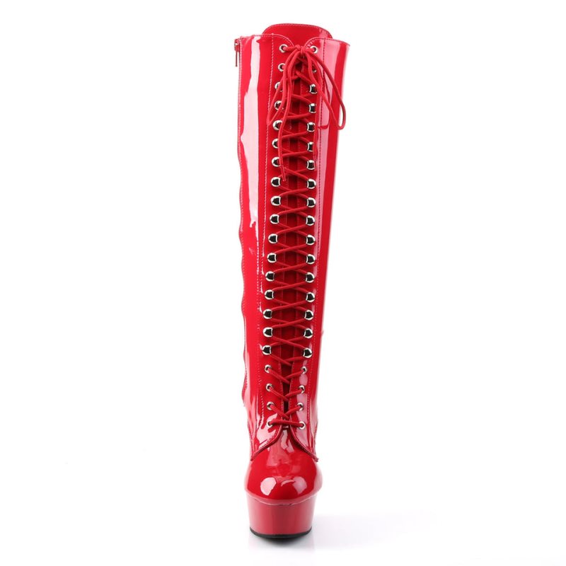 Pleaser Delight-2023 Donna Scarpe Pole Dance Rosse | ITALIA ITCBYMNO