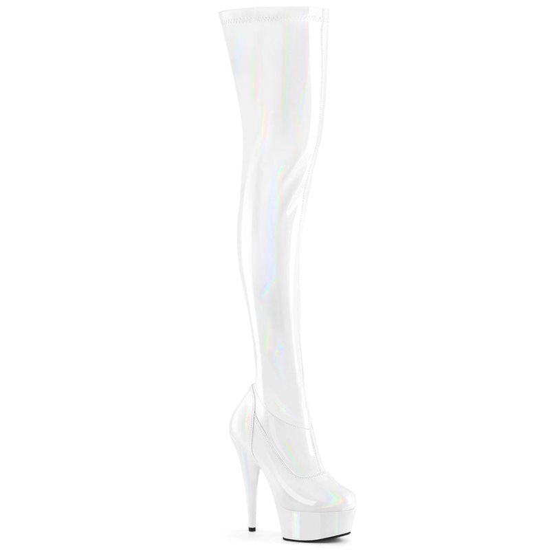Pleaser Delight-3000HWR Donna Scarpe Pole Dance Bianche | ITALIA ITZPHYWR