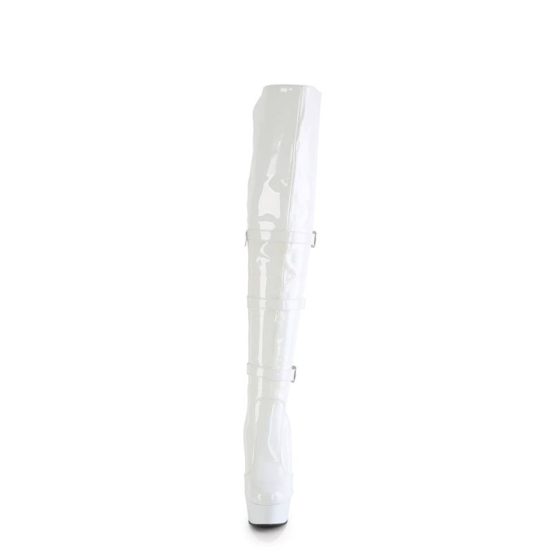Pleaser Delight-3018 Donna Scarpe Pole Dance Bianche | ITALIA ITMHJBQK