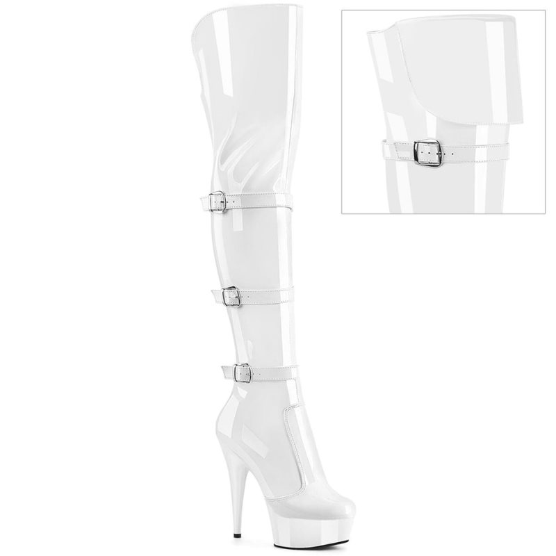 Pleaser Delight-3018 Donna Scarpe Pole Dance Bianche | ITALIA ITMHJBQK