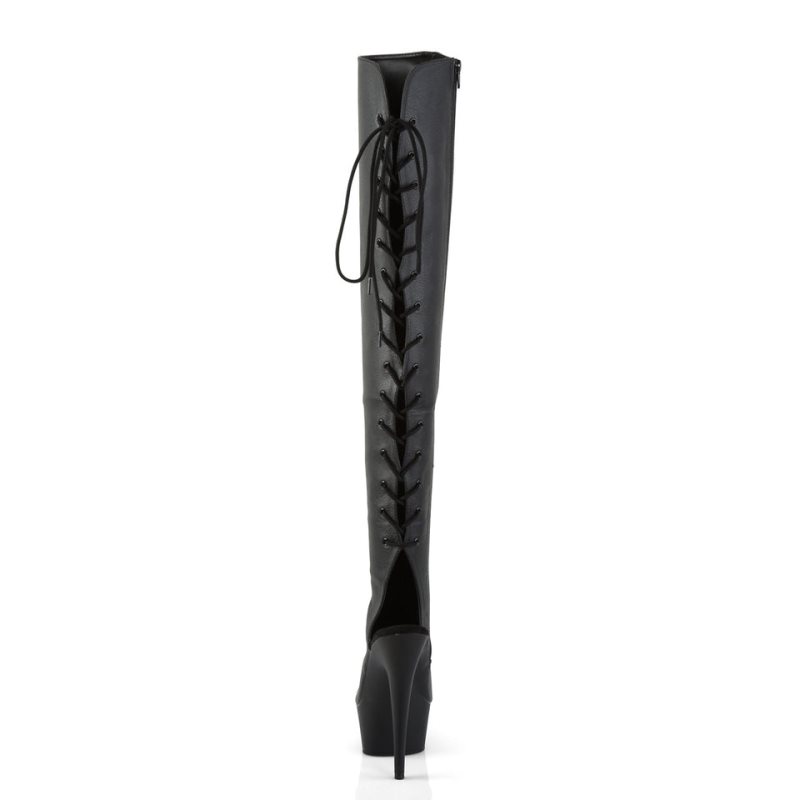 Pleaser Delight-3019 Vegan Leather Donna Scarpe Pole Dance Nere | ITALIA ITTMPEIN