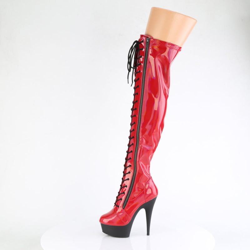 Pleaser Delight-3029 Donna Scarpe Pole Dance Rosse | ITALIA ITJQYFXB