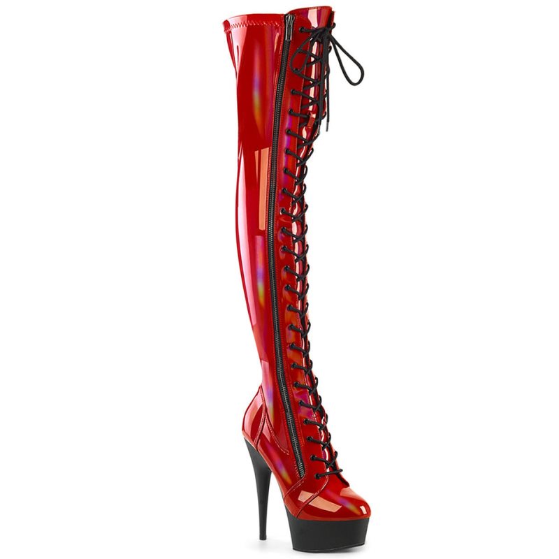 Pleaser Delight-3029 Donna Scarpe Pole Dance Rosse | ITALIA ITJQYFXB
