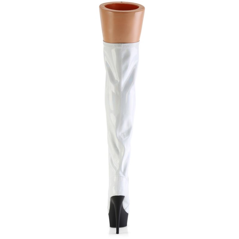 Pleaser Delight-3029 Donna Scarpe Pole Dance Bianche Nere | ITALIA ITLKNZBD