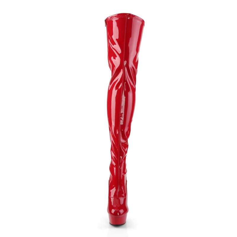 Pleaser Delight-3063 Donna Scarpe Pole Dance Rosse | ITALIA ITJRDKVC