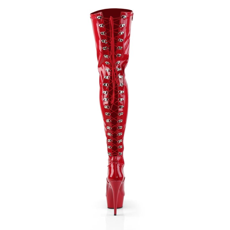 Pleaser Delight-3063 Donna Scarpe Pole Dance Rosse | ITALIA ITJRDKVC