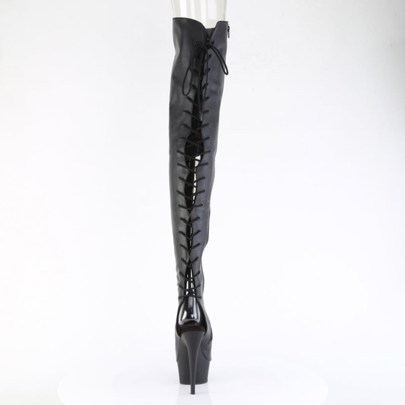 Pleaser Delight-4019 Vegan Leather Donna Scarpe Pole Dance Nere | ITALIA ITKXCZEA