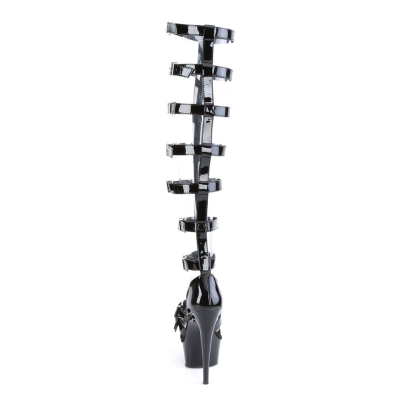 Pleaser Delight-600-46 Donna Scarpe Pole Dance Nere | ITALIA ITSKHEOP