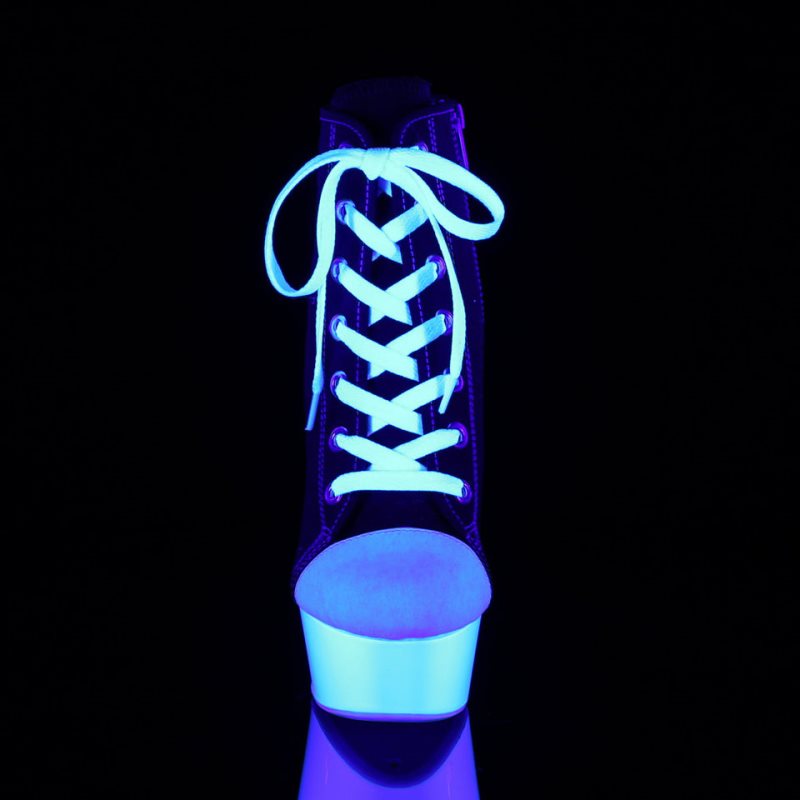 Pleaser Delight-600SK-02 Donna Scarpe Pole Dance Nere Bianche | ITALIA ITYGLQHJ