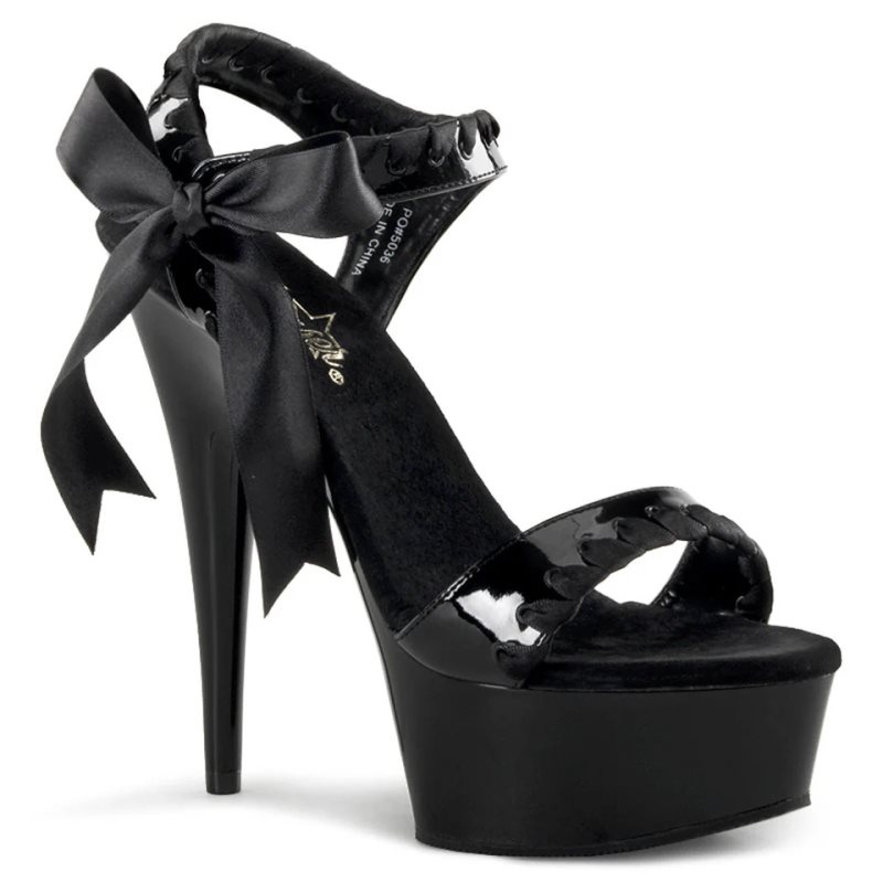 Pleaser Delight-615 Donna Scarpe Pole Dance Nere | ITALIA ITYDJWTS