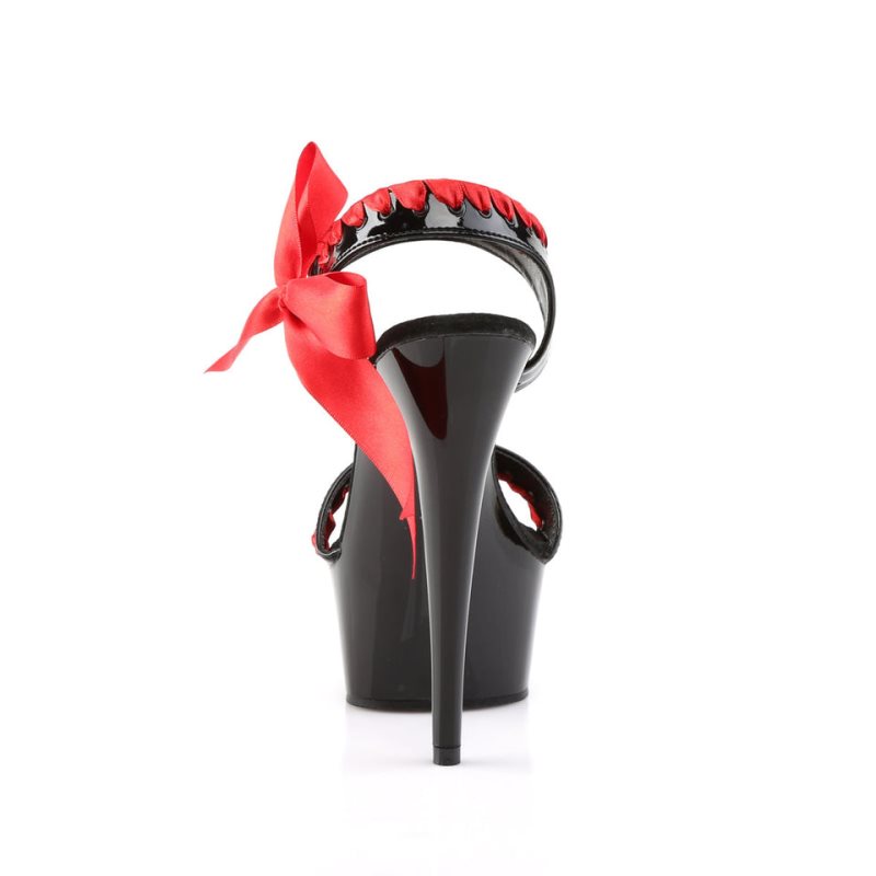 Pleaser Delight-615 Donna Scarpe Pole Dance Rosse Nere | ITALIA ITGBRWTJ